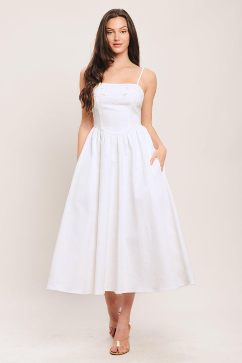 CLOUD PETAL WOVEN MIDI DRESS