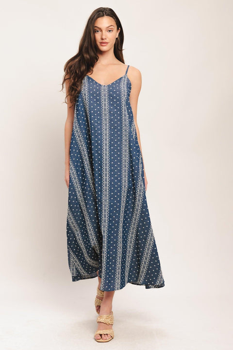 HANDLOOM SKY WOVEN MIDI DRESS