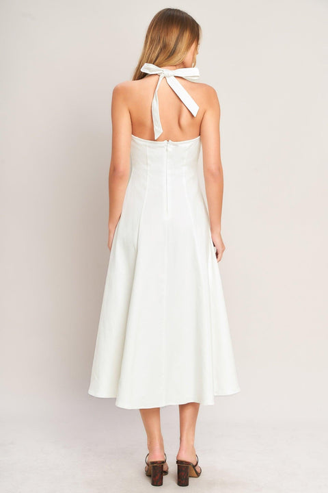 SERENE MOMENT WOVEN MIDI DRESS
