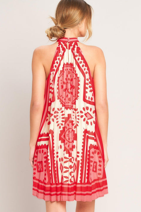 SUNSET MEDALLION WOVEN MINI DRESS