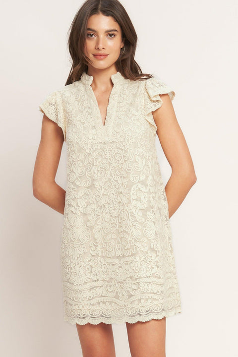 EFFORTLESSLY ROMANTIC WOVEN MINI DRESS