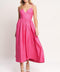 PRETTY IN PINK WOVEN MIDI DRESS