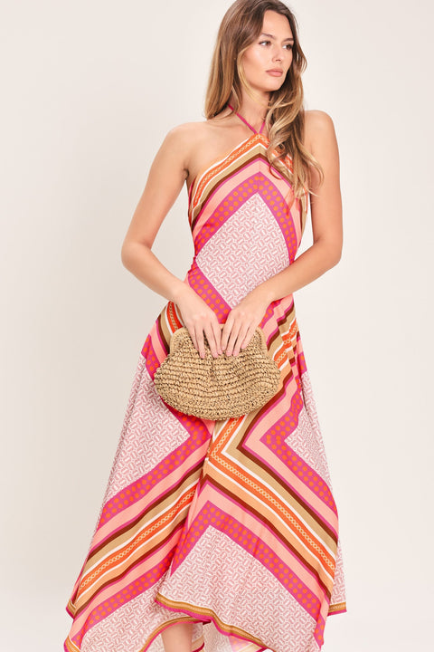 PARADISE CODE WOVEN MIDI DRESS