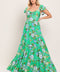 FRESH BLOSSOM WOVEN MAXI DRESS