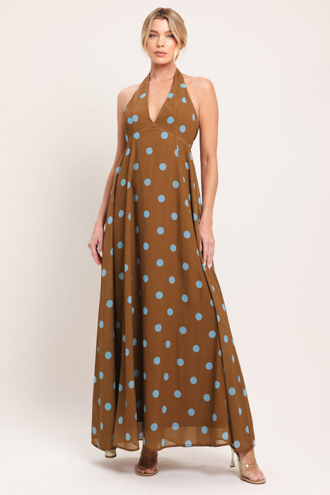 DOTTY LOVE WOVEN MIDI DRESS