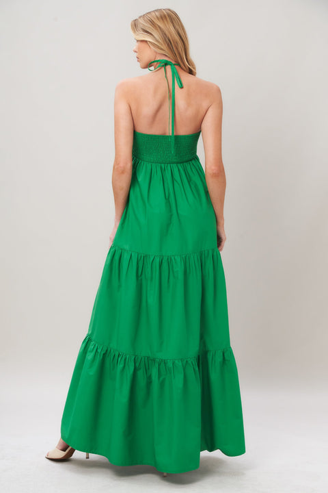 TROPIC STATEMENT WOVEN MAXI DRESS