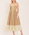 SANDSTONE SWEETHEART WOVEN MIDI DRESS