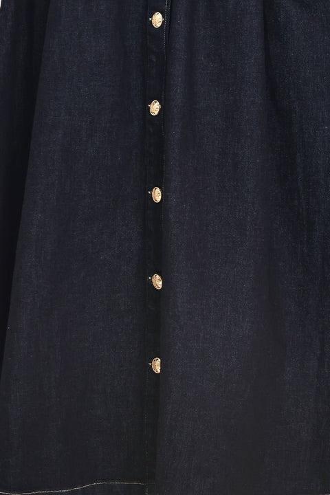 INDIGO CHARM DENIM MIDI DRESS