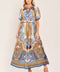 BAROQUE PAISLEY WOVEN MIDI DRESS