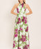 FUCHSIA ROSE HALTER WOVEN MAXI DRESS