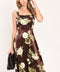 WINE GARDEN LULLABY WOVEN MIDI DRESS