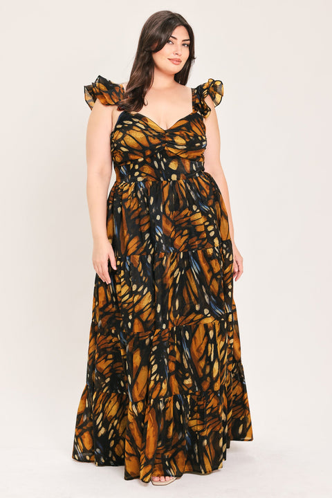 EMBERWING GARDEN GOWN WOVEN MAXI DRESS