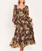 MULBERRY FLORAL DRIFT WOVEN MIDI DRESS