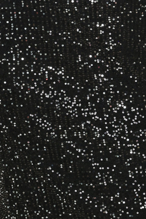 BRONZE LUSTER BRONZE/BLACK SEQUIN LACE-HEM MIDI SKIRT