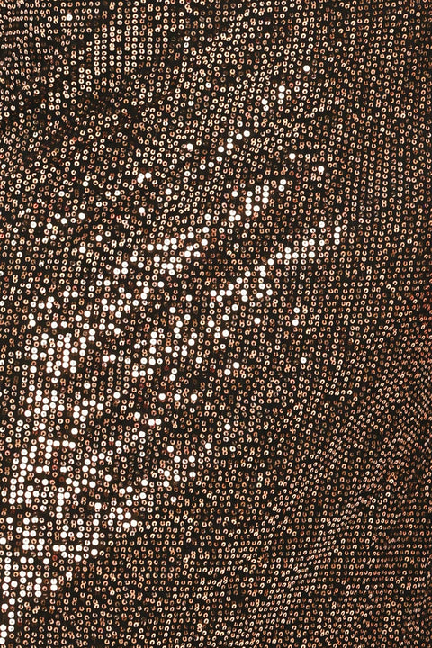 BRONZE LUSTER BRONZE/BLACK SEQUIN LACE-HEM MIDI SKIRT