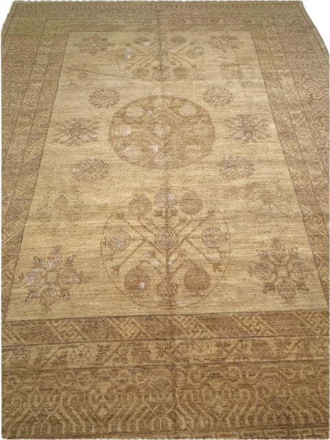 Khotan Oriental Rug, 100% wool pile, size 8' x 10'