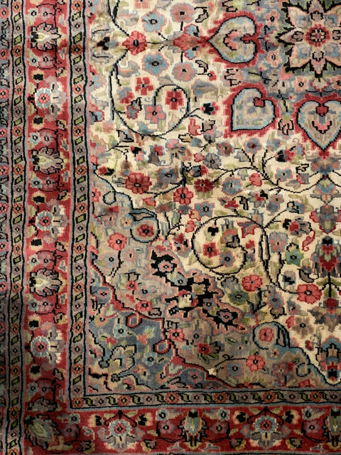 Hand-Knotted Pakistan Kashmiri Silk Wool Blend Rug, size 4' x 6' (y)