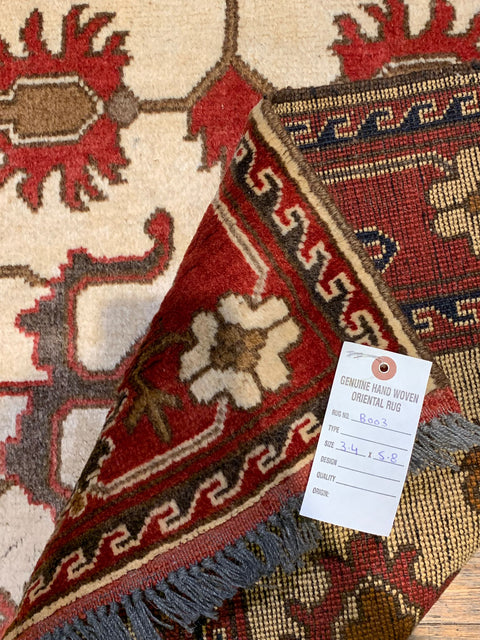 Terkaman Tribal Afghan Oriental Rug, size 3 ' 4" x 5' 8"