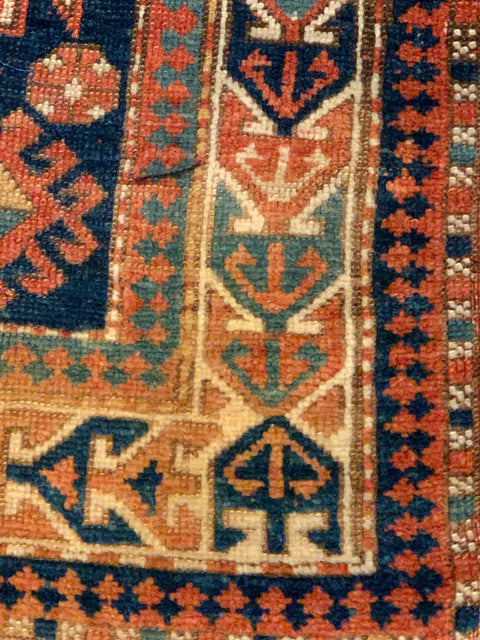 Antique Kazak Rug, circa 1910-1920. 4' x 6' 4" (B)