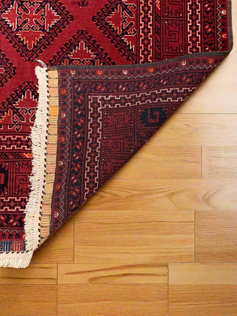 Terkaman Tribal Afghan Oriental Rug, size 3' 8" x 6' 3" (Y)