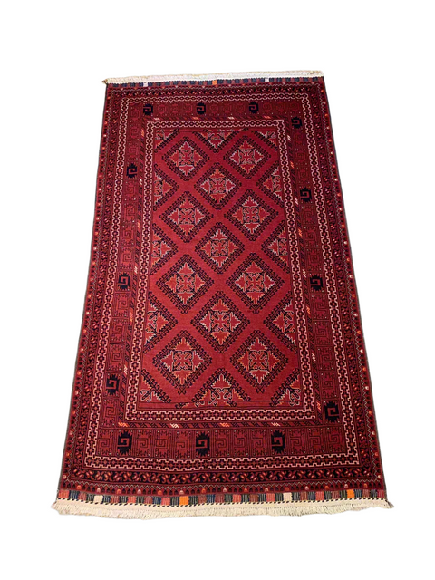 Terkaman Tribal Afghan Oriental Rug, size 3' 8" x 6' 3" (Y)