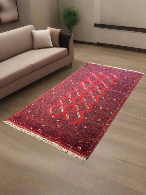 Terkaman Tribal Baluch Oriental Rug 4" x 5" (A)