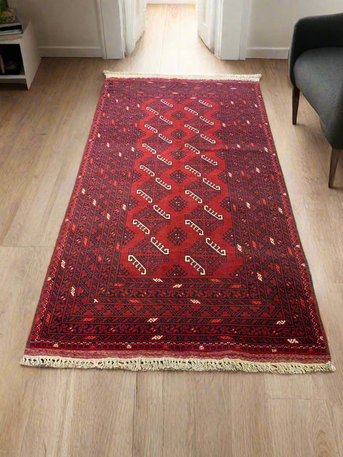 Terkaman Tribal Baluch Oriental Rug 4" x 5" (A)