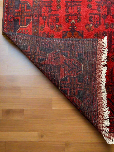 Terkaman Tribal Afghan Oriental Rug, size 4' 1" x 6' 6" (C)