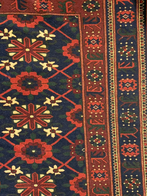 Terkaman Tribal Afghan Oriental Rug, size 4' 5" x 6' 10"