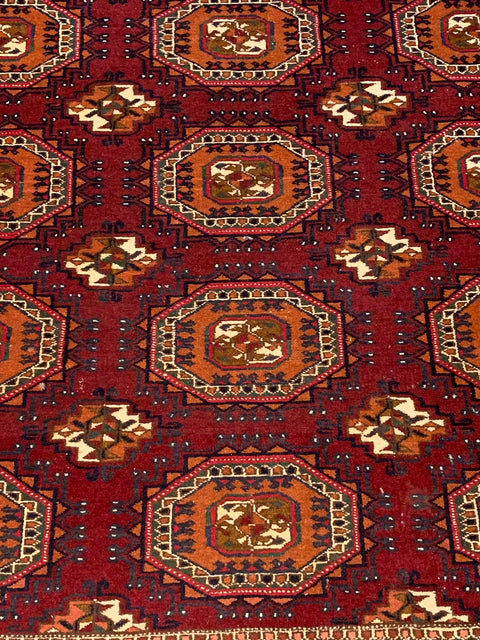 Terkaman Tribal Afghan Oriental Rug, size 4' 7" x 6' 4"