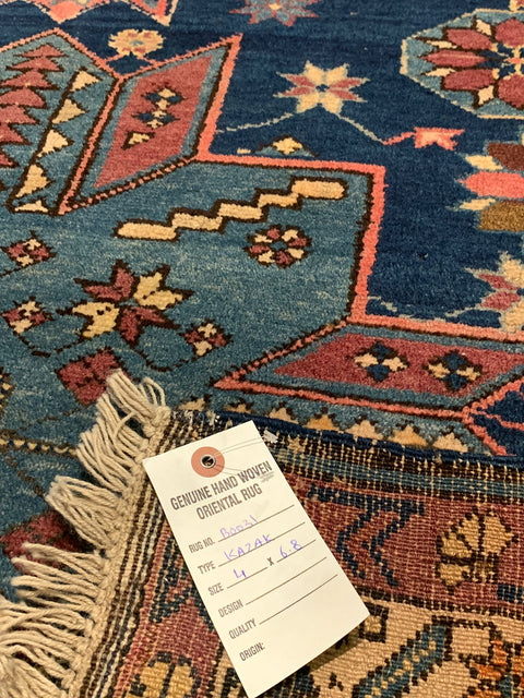 Antique Kazak Rug, circa 1910-1920. 4" x 6' 8"
