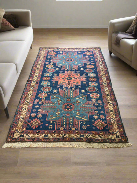 Antique Kazak Rug, circa 1910-1920. 4" x 6' 8"