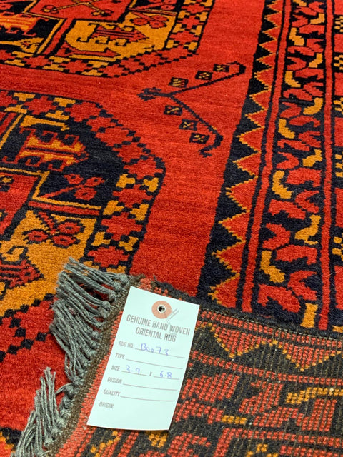 Terkaman Tribal Afghan Fielpa Oriental Rug, size 3' 9" x 6' 8"