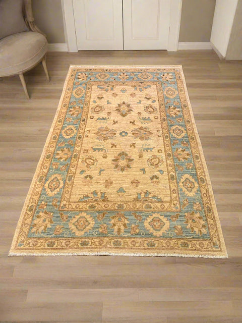 Hand-Knotted Sultanabad Vegetable-Dyed Wool Rug, 3' 3" x 6'