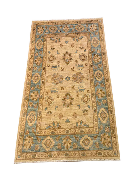 Hand-Knotted Sultanabad Vegetable-Dyed Wool Rug, 3' 3" x 6'