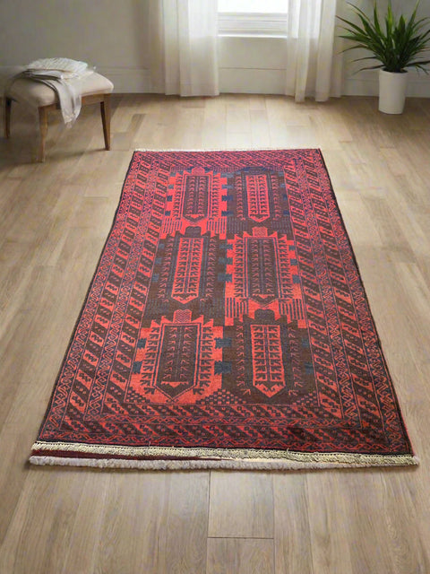 Terkaman Tribal Baluch Oriental Rug SIze 3' 9" x 6" (A)