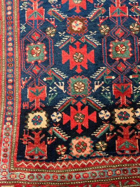 Timeless Beauty, Woven by Hand. Antique Persian Rug, size 4" x 6' 10" (F)