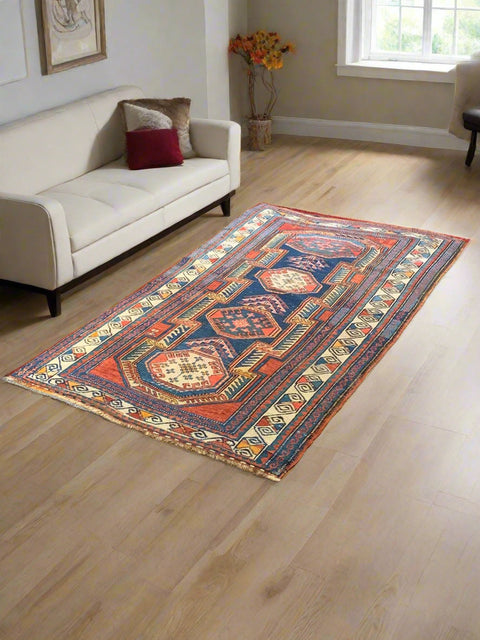 Timeless Beauty, Woven by Hand. Antique Persian Rug, size 3' 5" x 6' 2"(F)