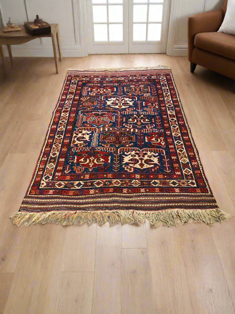 Timeless Beauty, Woven by Hand. Antique Persian Rug, size 4" x 6" ( F)