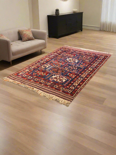 Timeless Beauty, Woven by Hand. Antique Persian Rug, size 4" x 6" ( F)