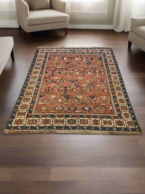 Timeless Beauty, Woven by Hand. Antique Persian Rug, size 4" x 5' 4" (F)