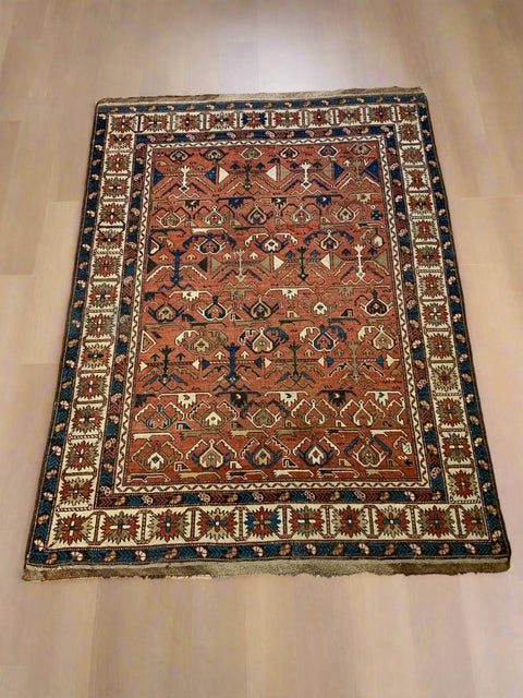 Timeless Beauty, Woven by Hand. Antique Persian Rug, size 4" x 5' 4" (F)