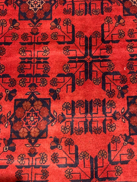 Terkaman Tribal Afghan Oriental Rug, size 4' 1" x 6' 6"