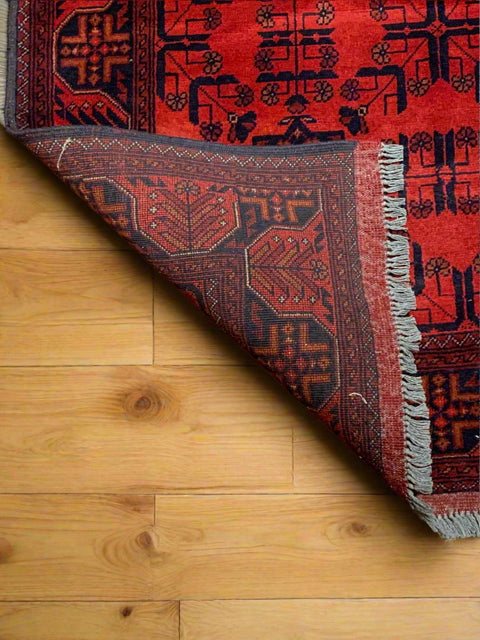 Terkaman Tribal Afghan Oriental Rug, size 4' 1" x 6' 6"
