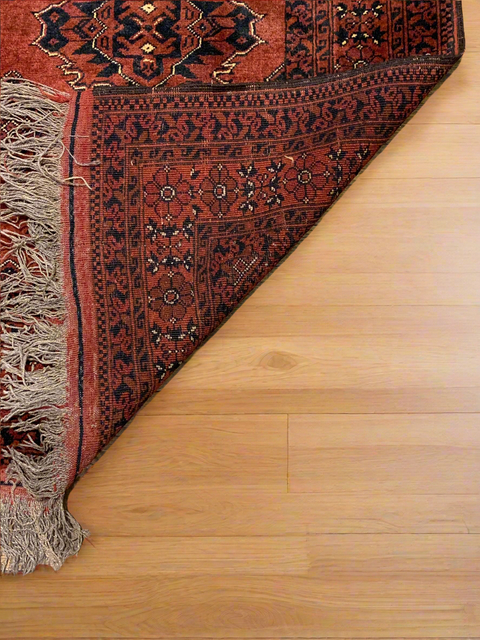 Terkaman Tribal Afghan Fielpa Oriental Rug, size  4" x 6"