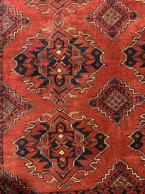Terkaman Tribal Afghan Fielpa Oriental Rug, size  4" x 6"