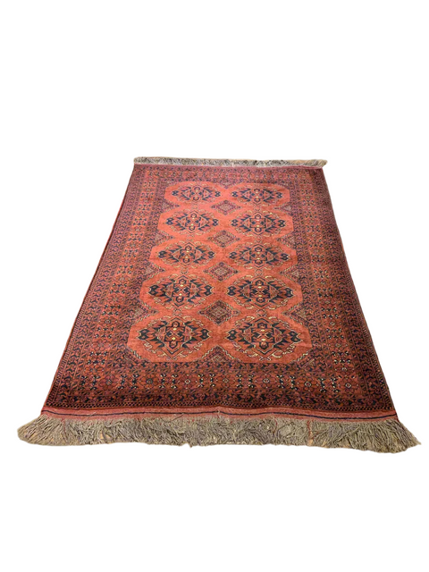 Terkaman Tribal Afghan Fielpa Oriental Rug, size  4" x 6"