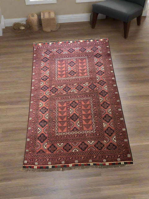Terkaman Tribal Baluch Oriental Rug 3' 9" x 6"(A)