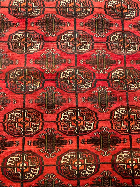 Terkaman Tribal Afghan Oriental Rug, size 4' 3" x 5' 4"