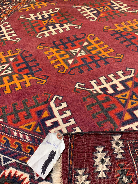 Terkaman Tribal Afghan Oriental Rug, size 4' 3" x 6' 7"